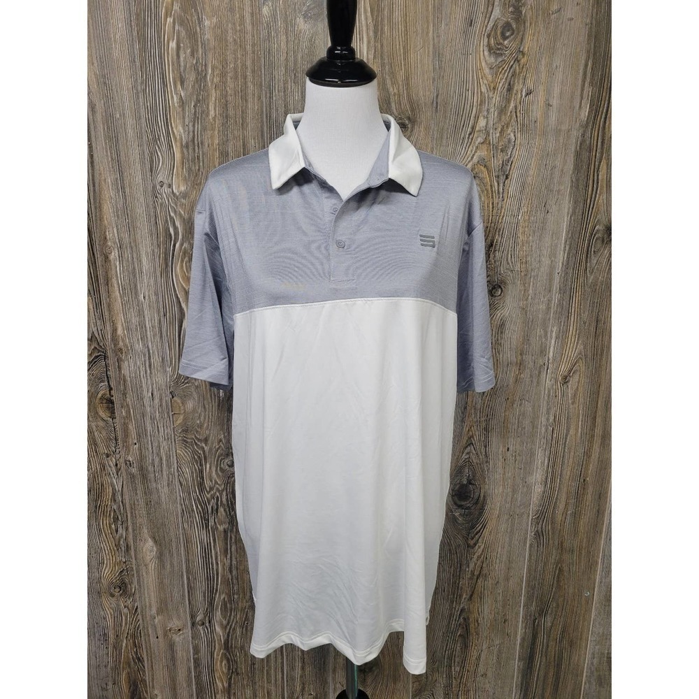 NWOT Men's Grey And White Polo Shirt xl